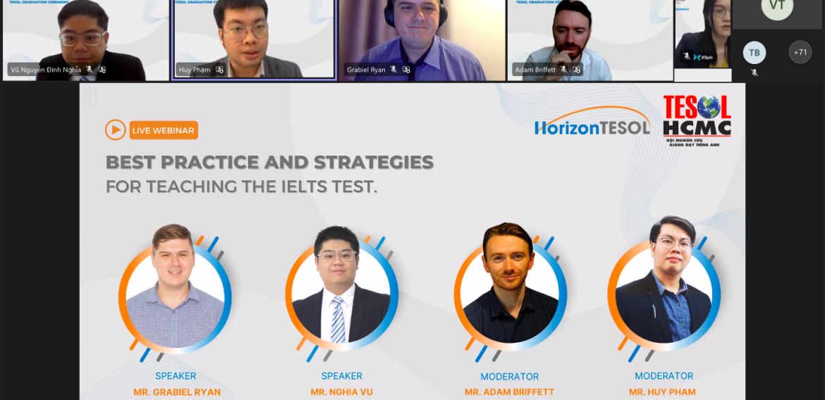 Live Webinar: BEST PRACTICE AND STRATEGIES FOR TEACHING THE IELTS TEST and GRADUATION CEREMONY APRIL 2022