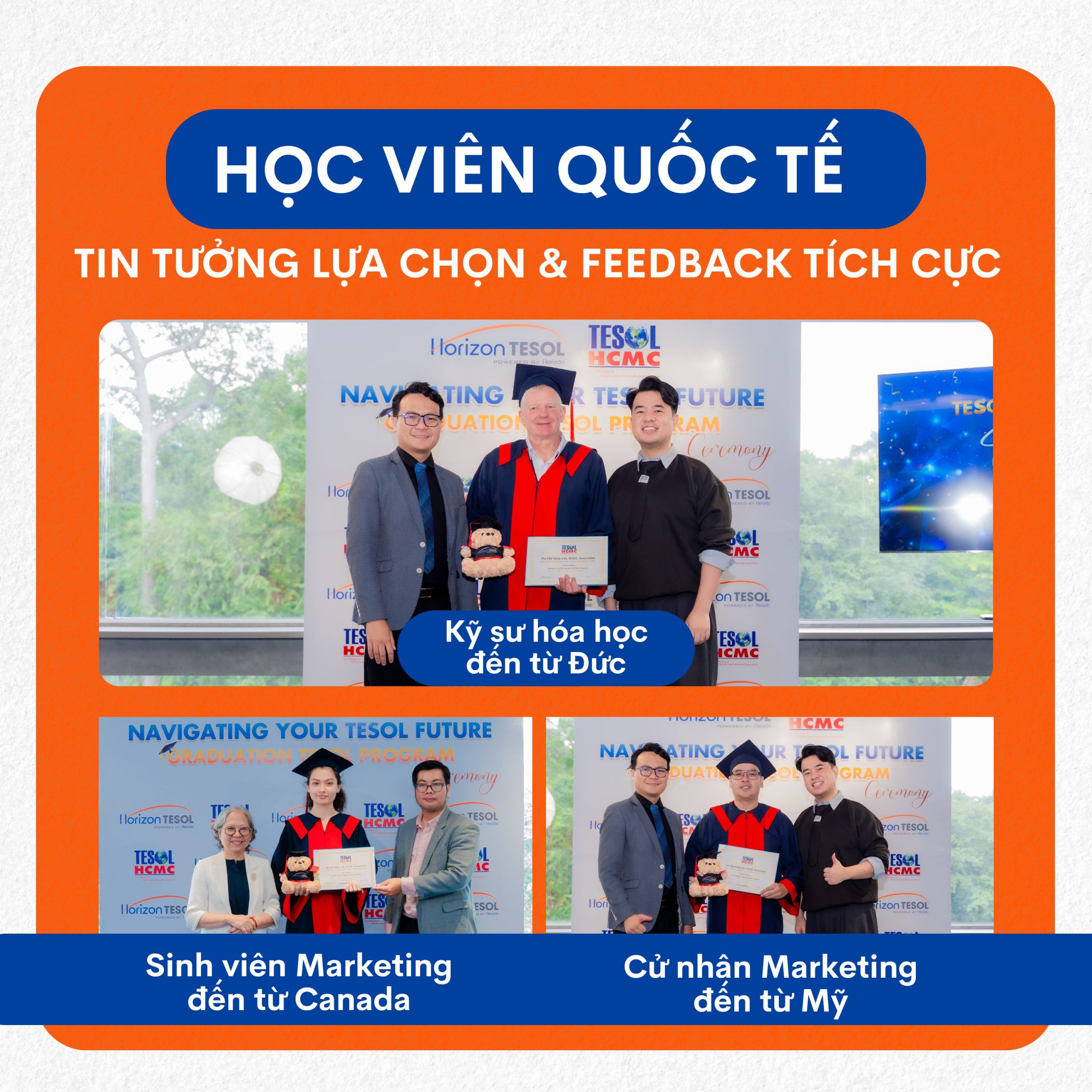 Học viên quốc tế đã tin tưởng