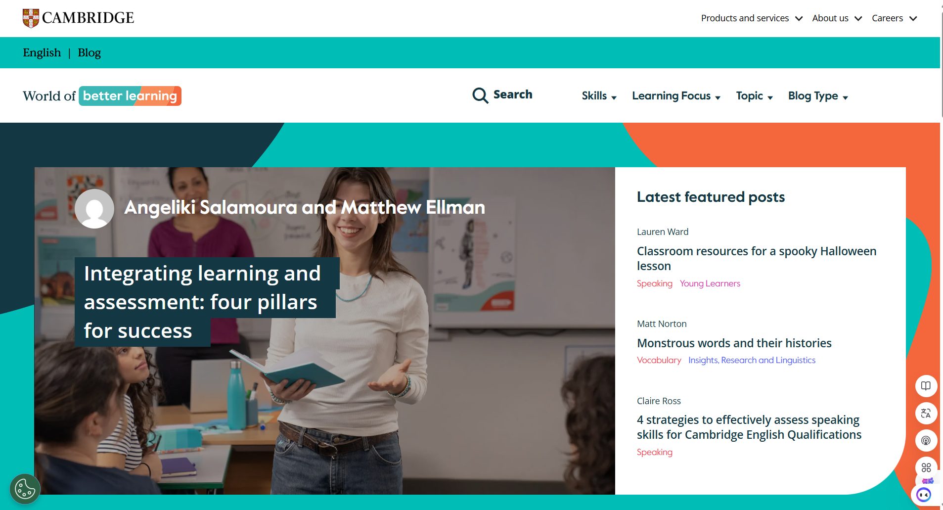 Webiste World of Better Learning by Cambridge